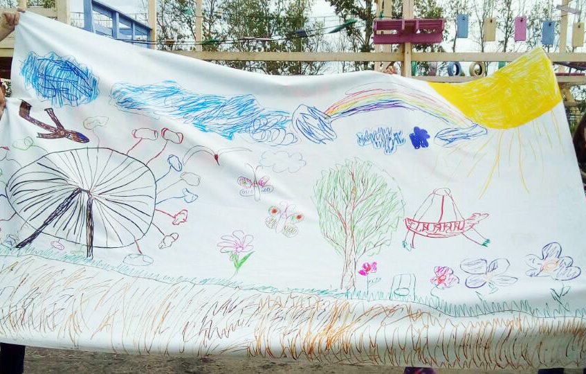 Рисуем радужный город Детства